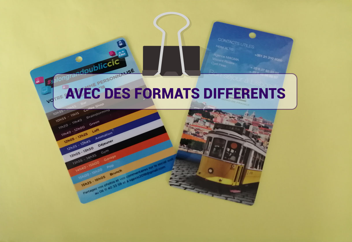 avec des formats differents